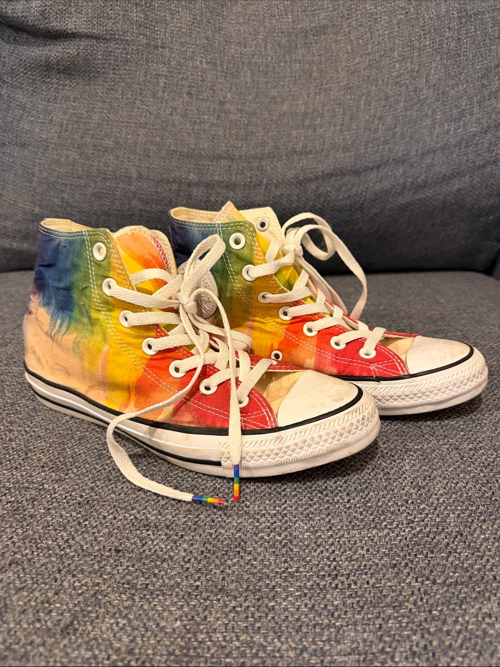 🌈✨ Converse rainbow tie dye PRIDE All Star high W 8 M 6 🏳️‍🌈✨